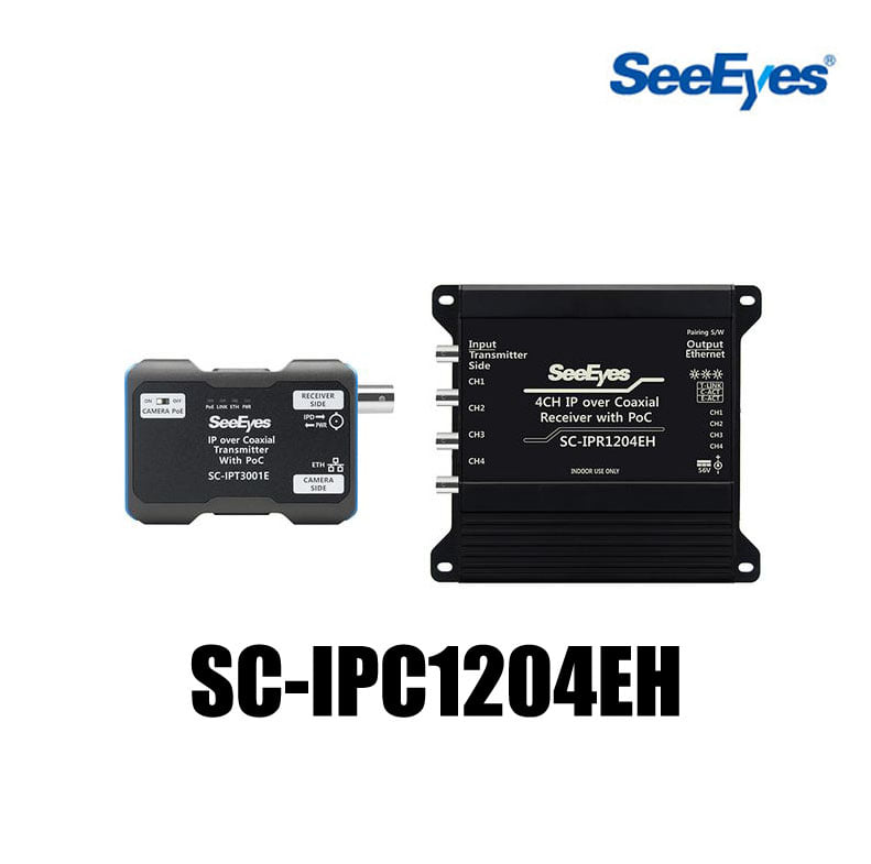 [SeeEyes] SC-IPC1204EH  4채널 전원중첩 EoC(Ethernet over Coax.) 전송장치 [회원가입시 가격할인]